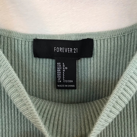 Forever 21 Off the Shoulder Seafoam Green Top - Picture 3 of 6